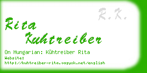 rita kuhtreiber business card